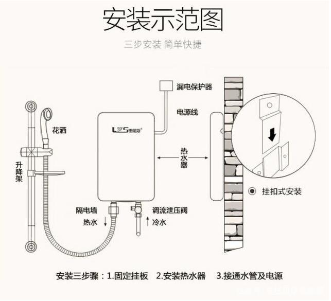 电热水器正确安装方法